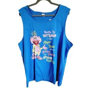 Jeff Dunham Men's Muscle Shirt‎ T-shirt Peanut Cotton Blue NWOT
